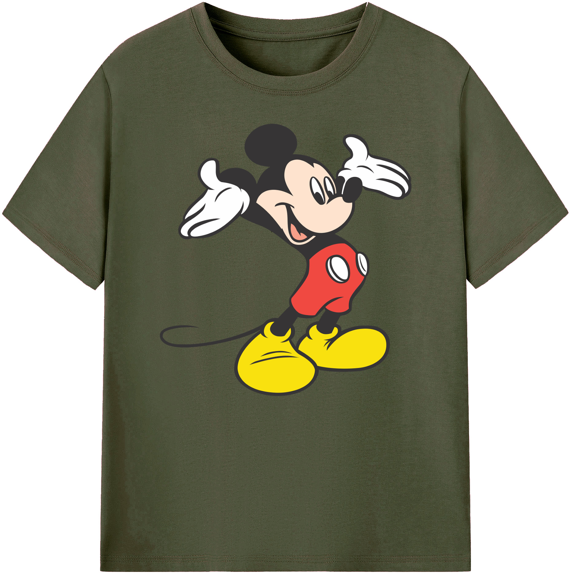 ミッキーマウス Mickey Mouse 綿100％ メンズ半袖Tシャツ｜肌触りやわらか＆通気性